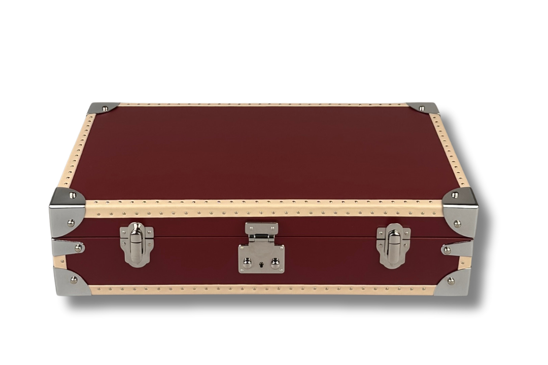 BLCK burgundy leather watch case