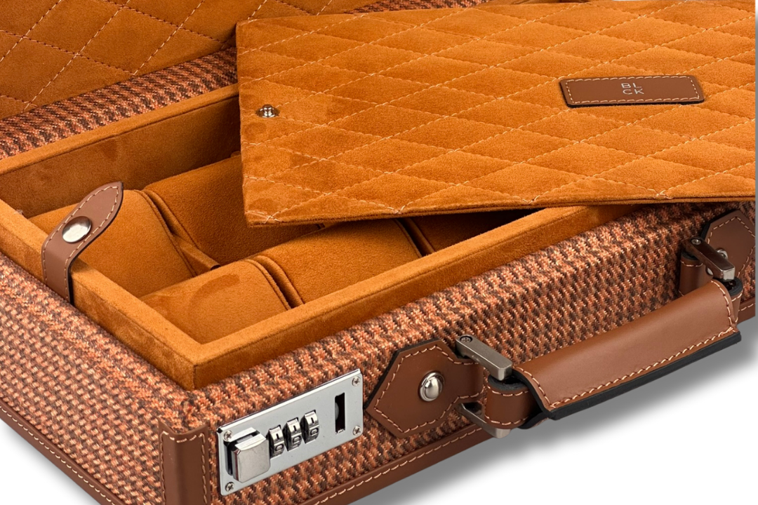 BLCK tan houndstooth fabric collector edition detail