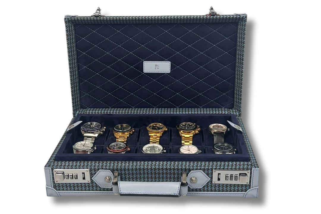 BLCK collector watch case goatskin interior compartments