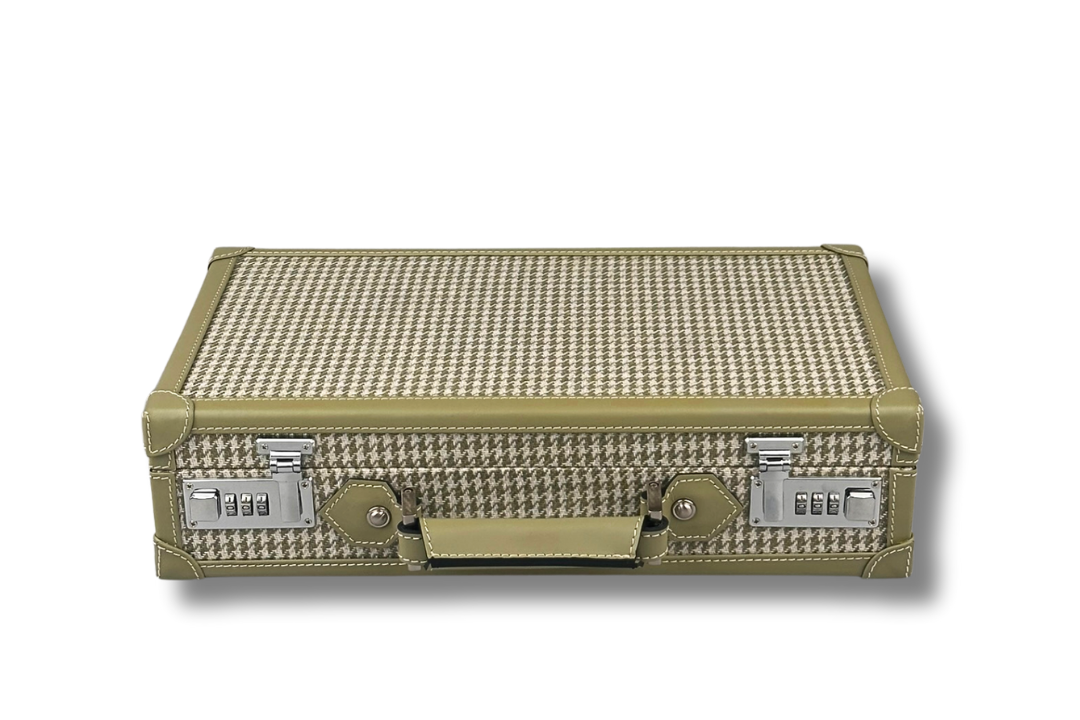 BLCK olive houndstooth collector watch case luxury box