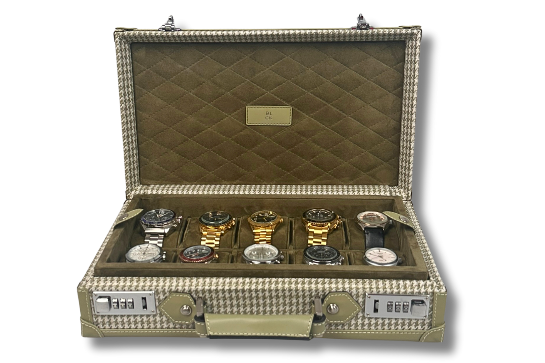 BLCK collector watch case goatskin interior compartments