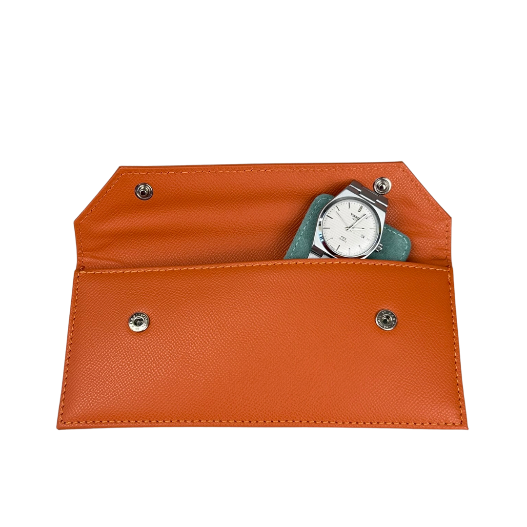 Leather Watch Pouch Orange