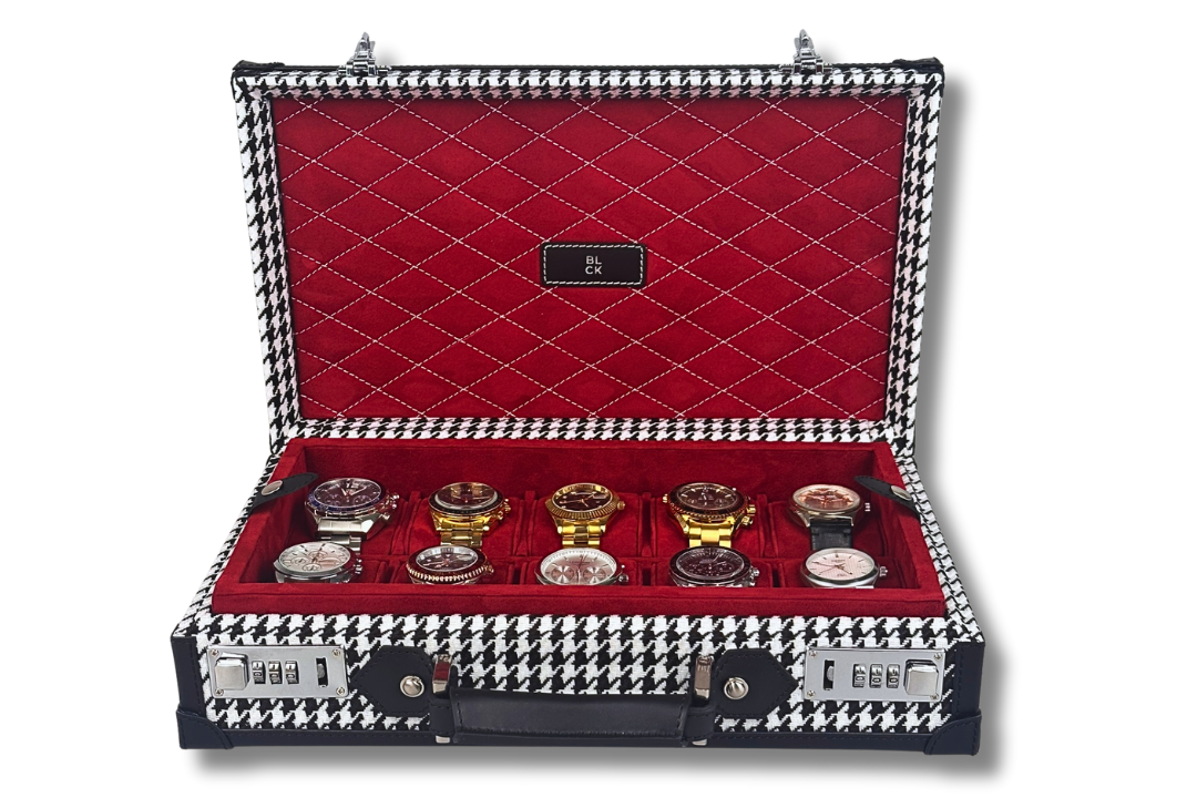 BLCK collector watch case goatskin interior compartments