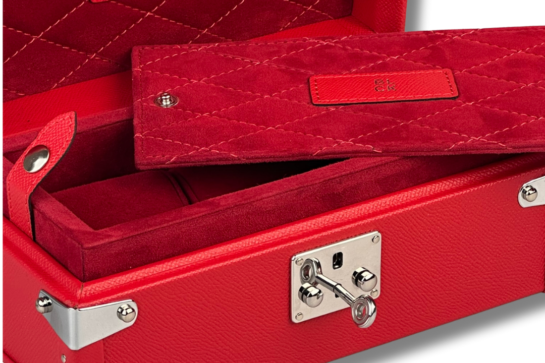 BLCK saffiano leather texture detail watch case