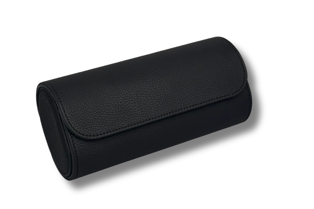 BLCK togo black leather watch roll travel case
