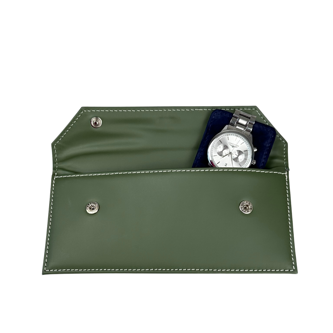 Leather Watch Pouch Green