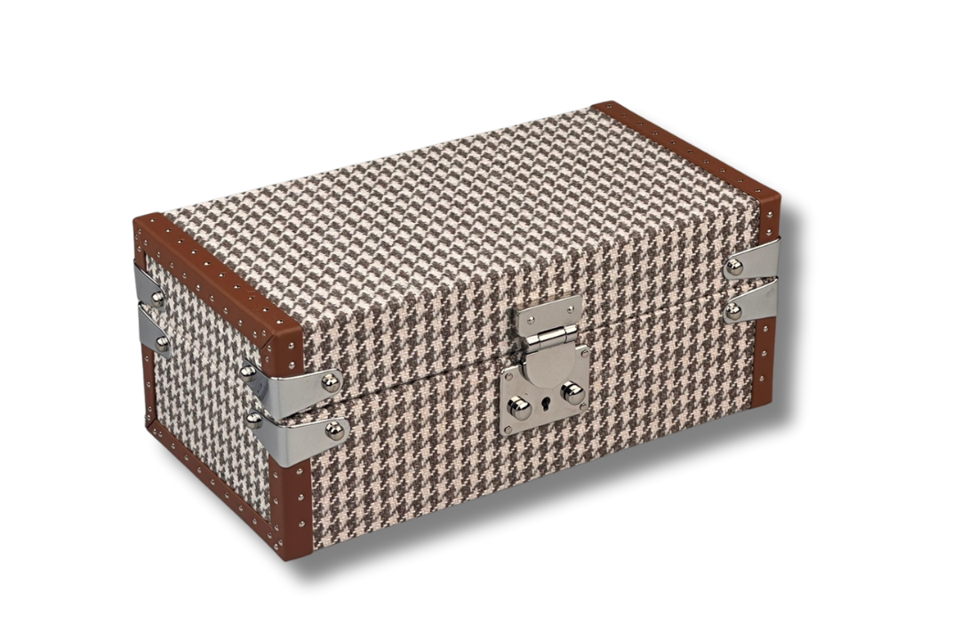 Brown Houndstooth Watch Case | Luxury Storage Box – BLCK