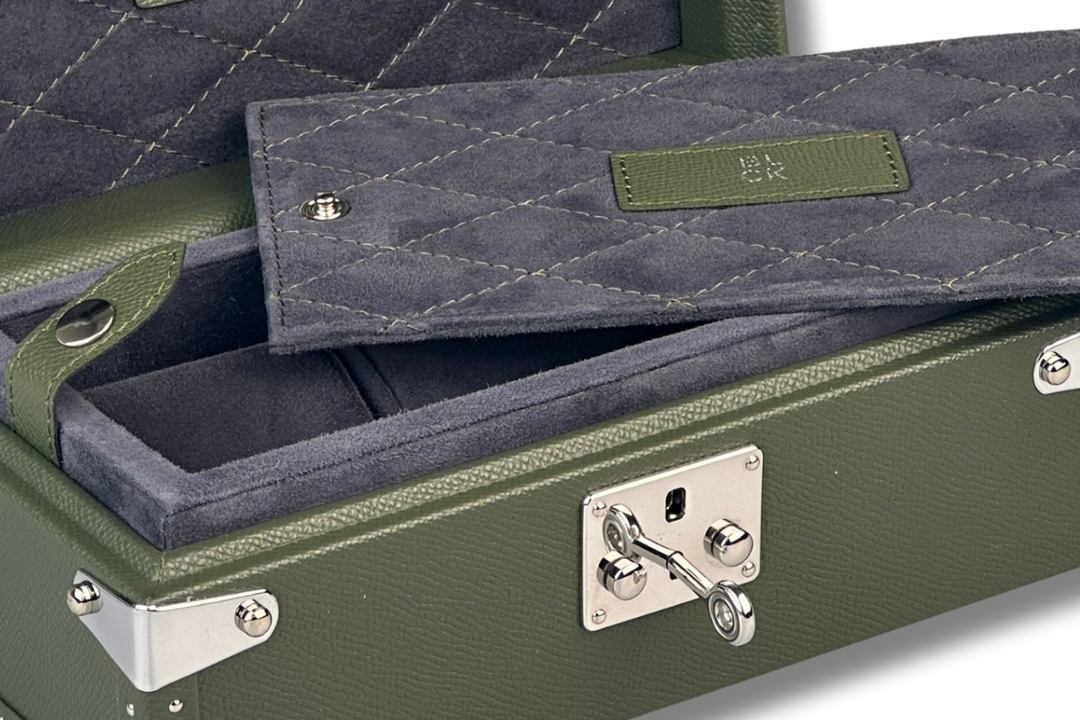 BLCK saffiano leather texture detail watch case