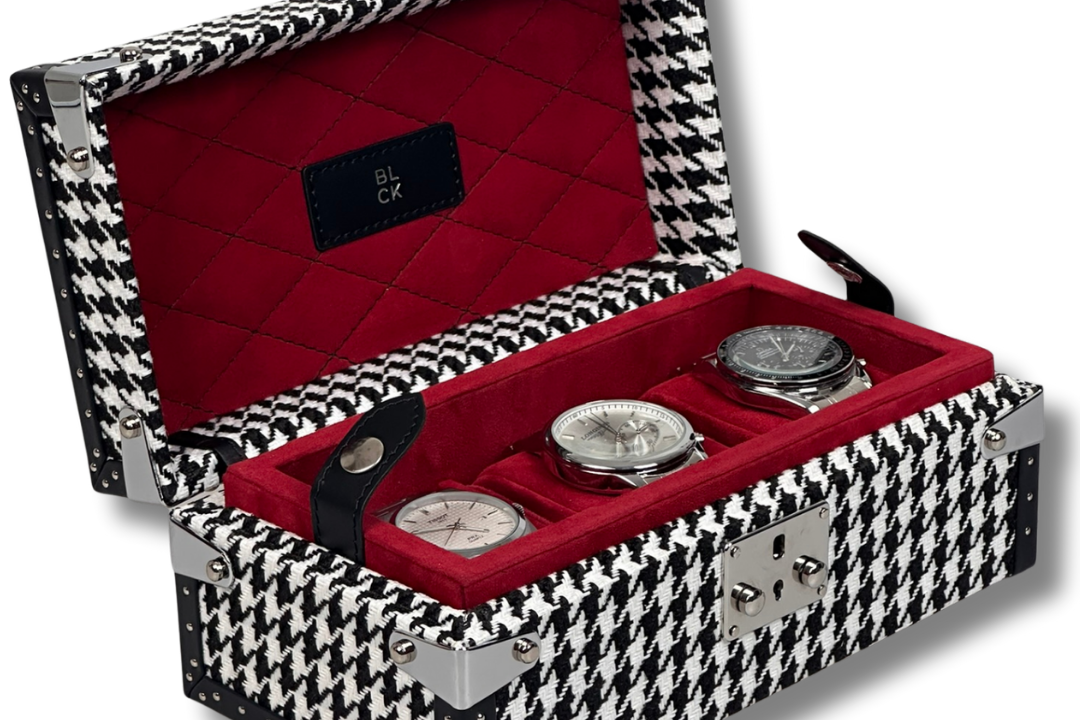 BLCK houndstooth fabric detail luxury watch case