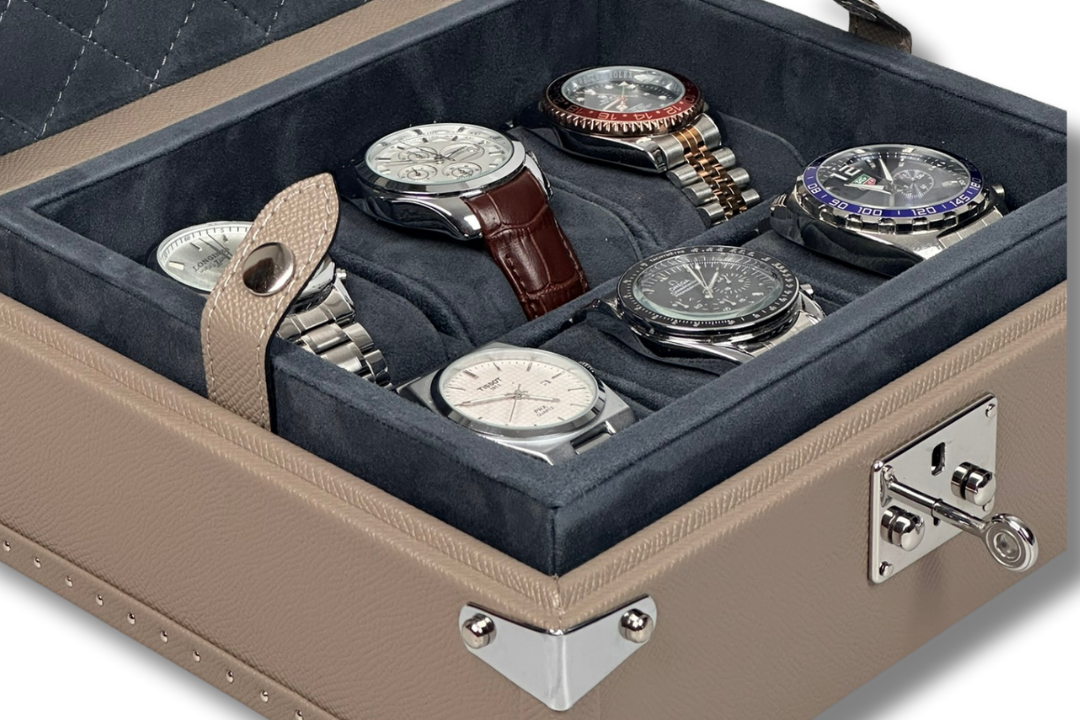 BLCK saffiano leather texture detail watch case