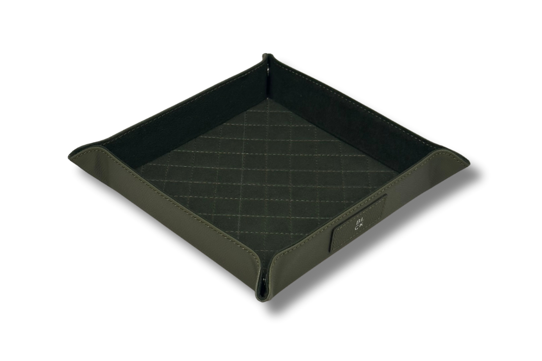 BLCK leather catchall tray suede interior
