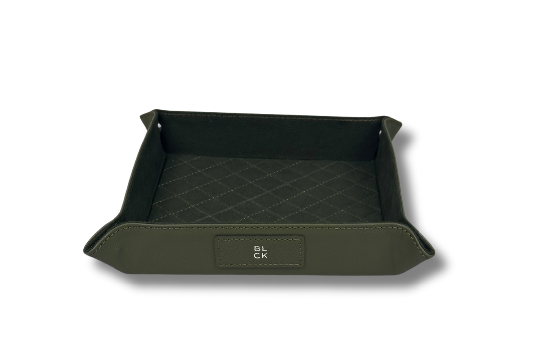 BLCK leather valet tray snap corner detail