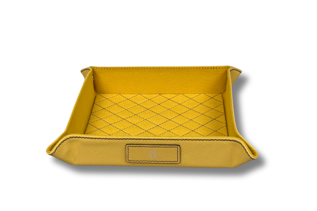 BLCK leather valet tray snap corner detail