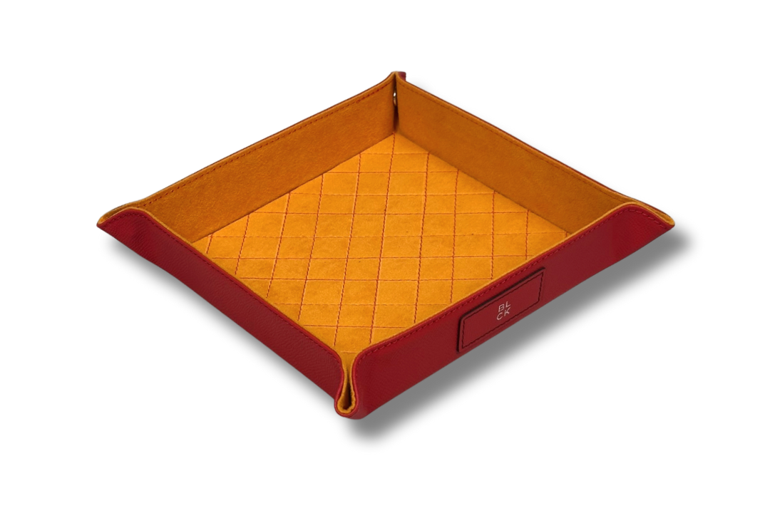 BLCK leather catchall tray suede interior