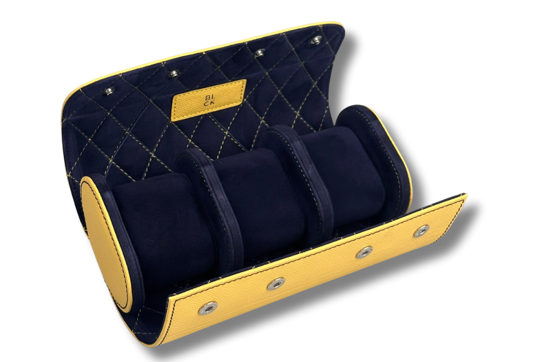 BLCK saffiano leather texture detail yellow