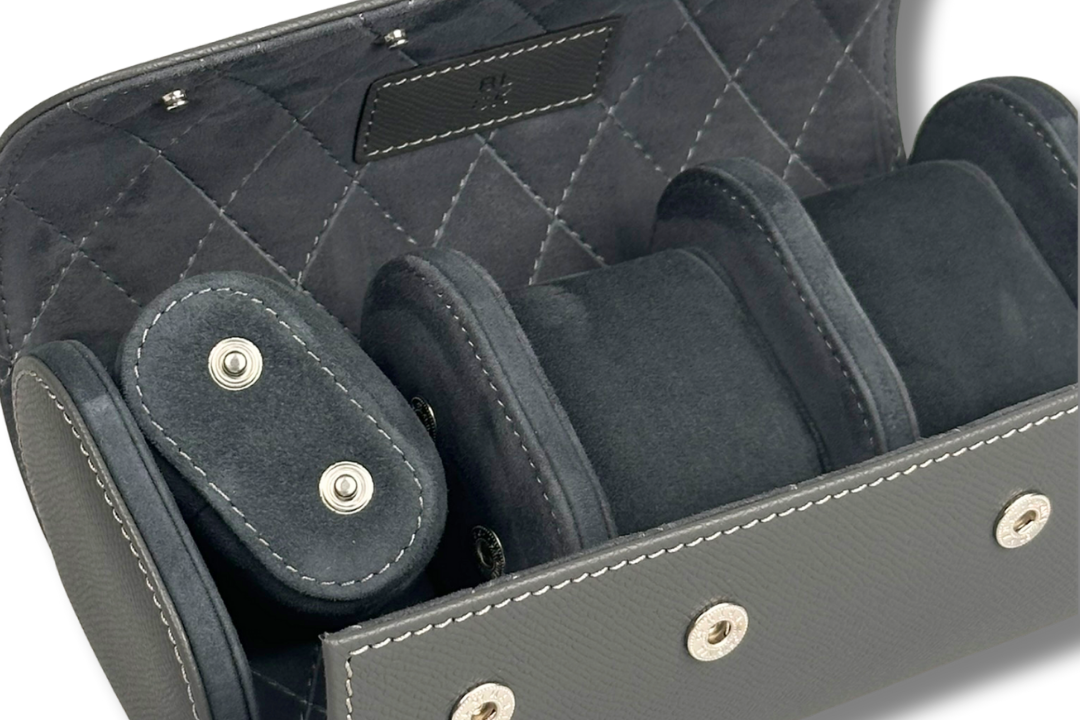 BLCK saffiano leather texture detail anthracite