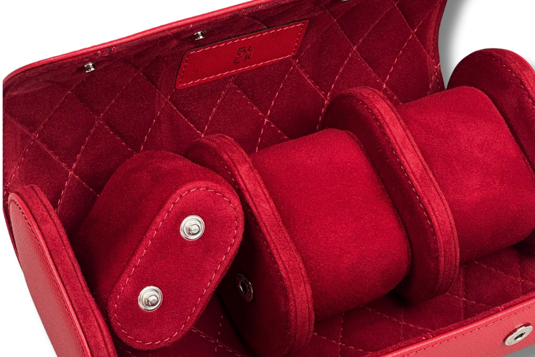 BLCK saffiano leather texture detail red