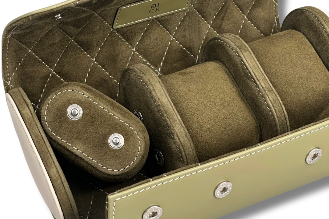 BLCK pablo leather texture detail olive green