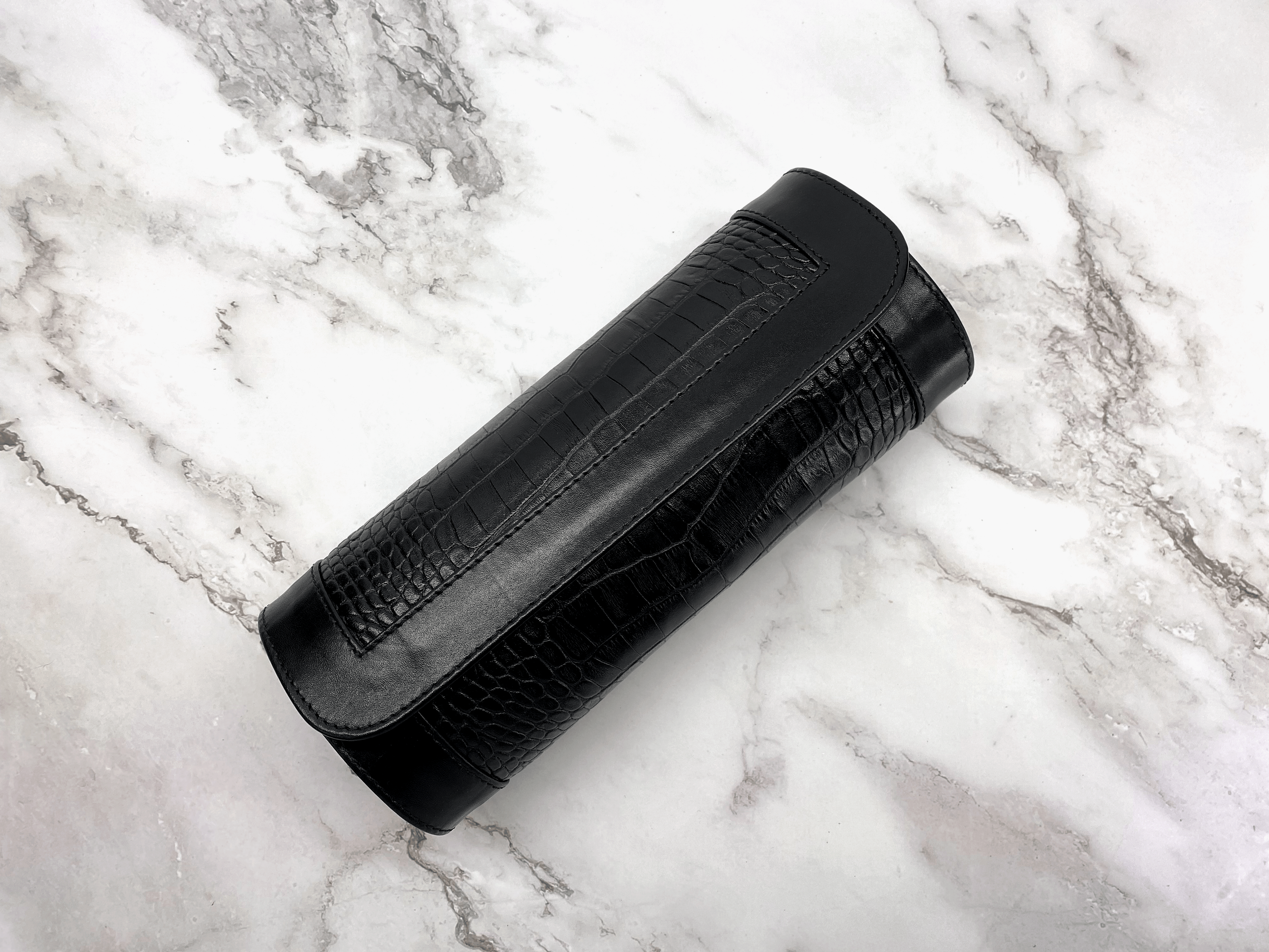 Standard Black Leather Watch Roll